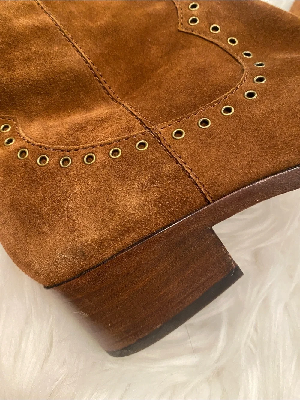 Frye Chestnut Brown Suede Over-the-Knee Western Boots